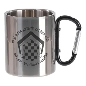 Hrnek kovový 300 ml s karabinou stříbrný AZ