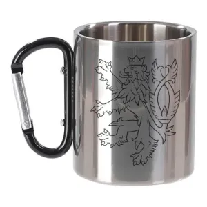 Hrnek kovový 300 ml s karabinou stříbrný AZ