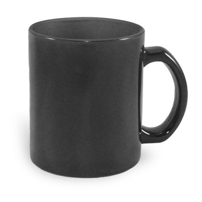 Glass mug 330 ml magic - black with your own print, photo