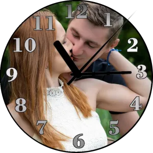Glass clock 18 cm with your own print, photo