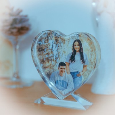 Kristalno srce s vašom fotografijom