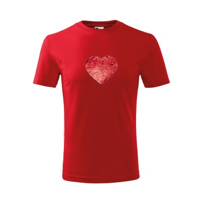 Children's T-shirt - heart with sequins with your own print