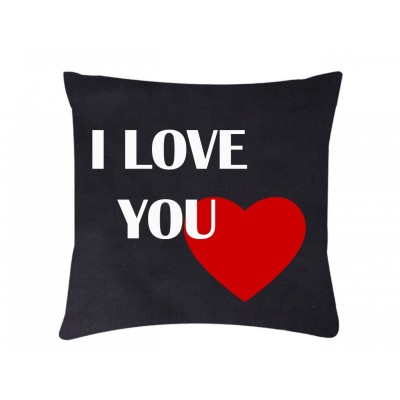 Pillowcase black 40×40 "I love you"