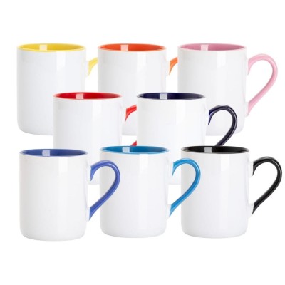 Mug with colored interior and handle 325 ml, custom print, photo