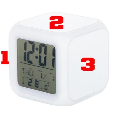 Digitalni sat koji mijenja boje s prilagođenim tiskom i fotografijama