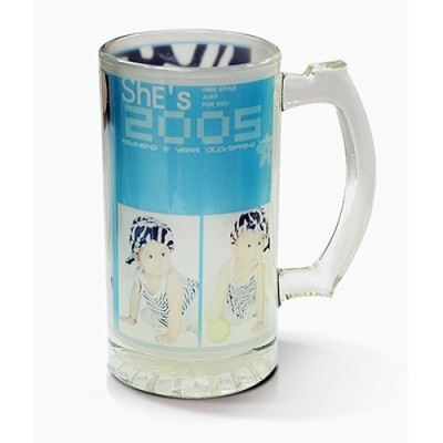 Frosted beer glass – 500 ml with custom print