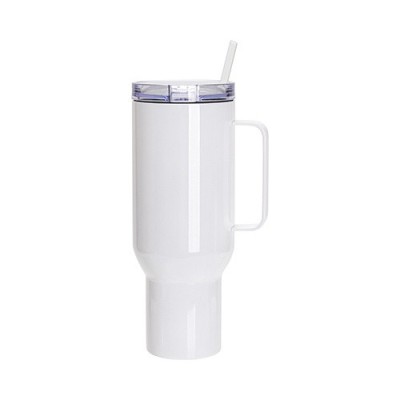 Nerezový cestovní hrnek s víčkem a brčkem – 1200 ml,...