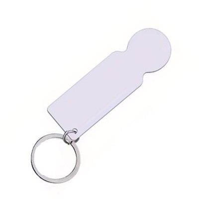 Keychain with shopping cart token – double-sided printing