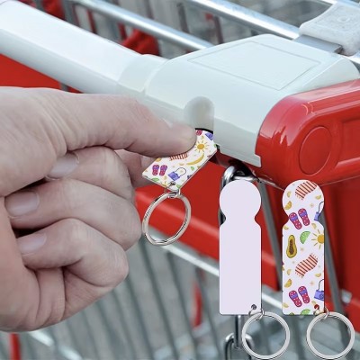Keychain with shopping cart token – double-sided printing